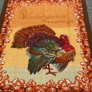 Williams Sonoma 2 Thanksgiving cotton/linen tea towels set of two. Vintage-new.